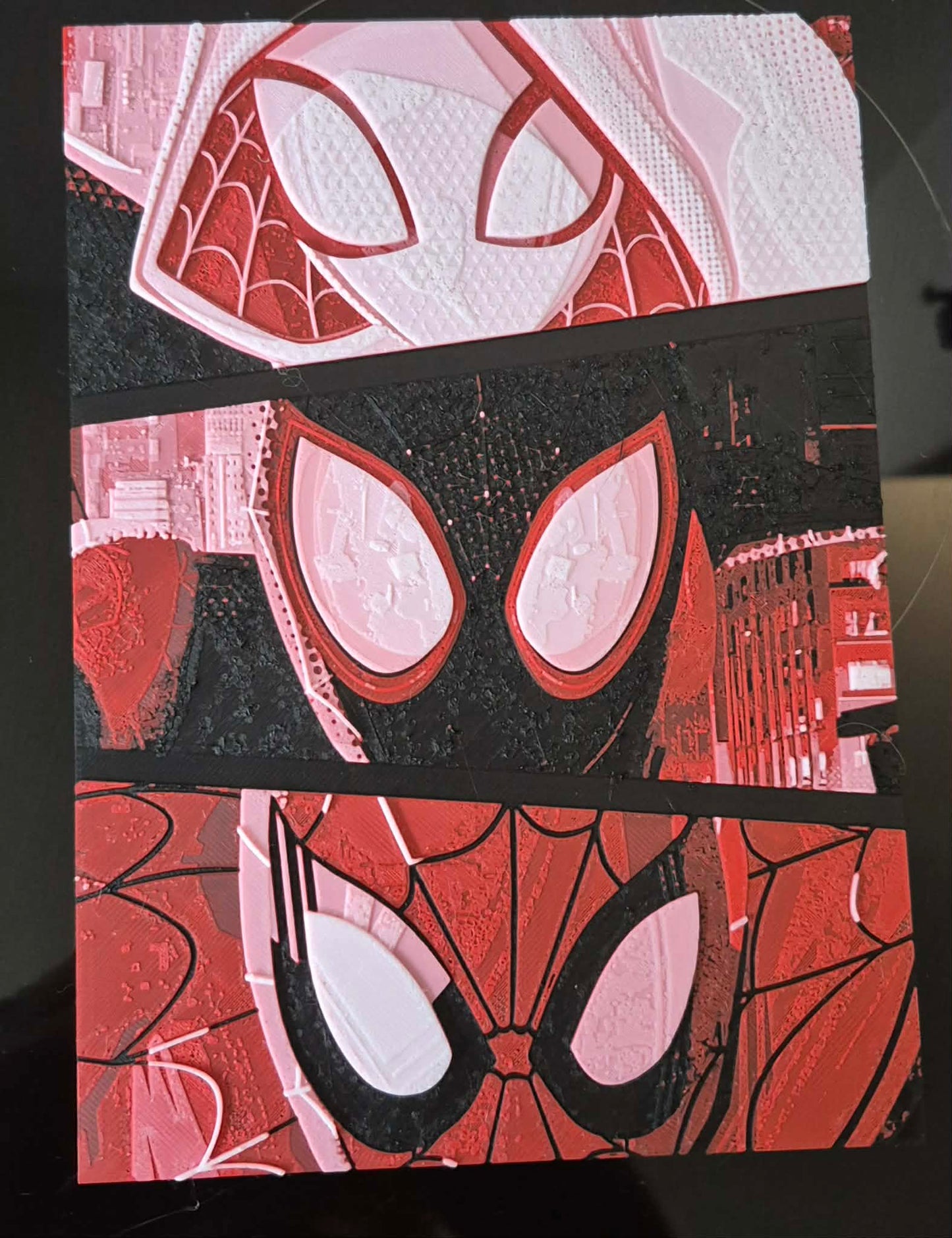 3 style spiderman 3D printed Hueforge