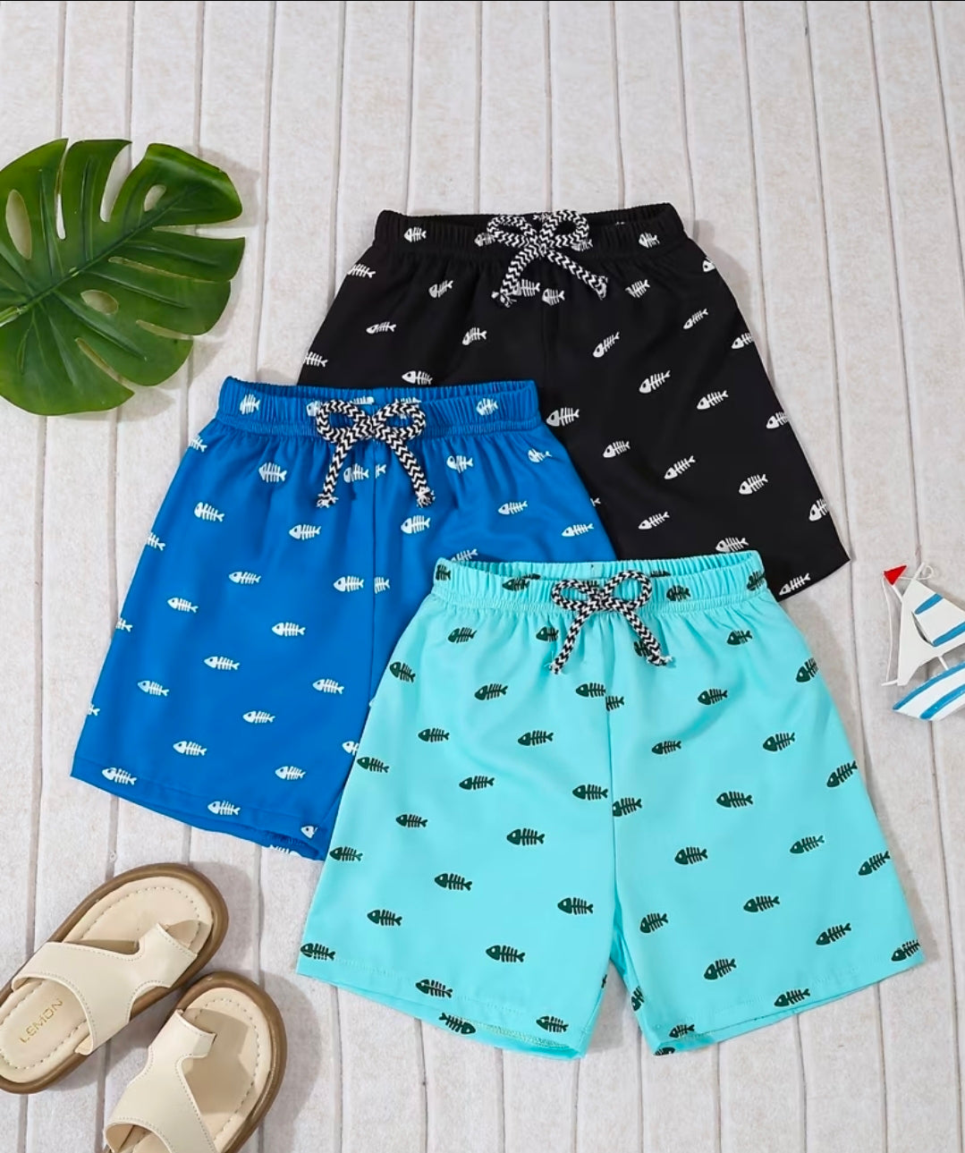 Boys 3pcs swimshorts set