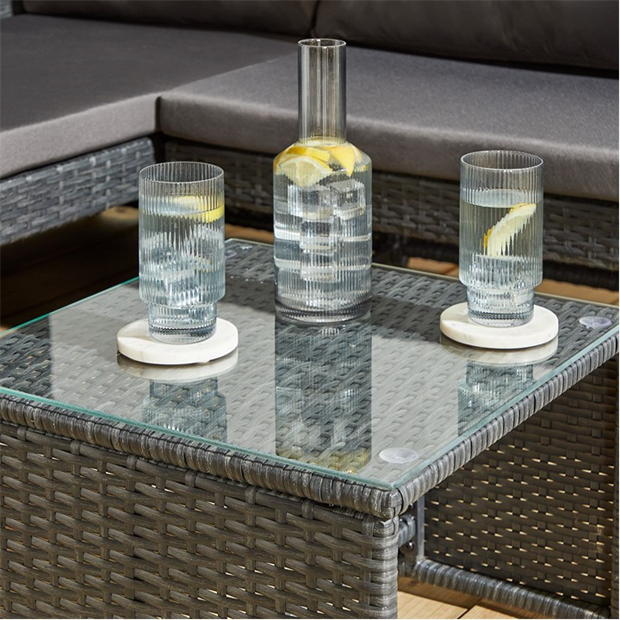 Kauai Corner Rattan Chaise Sofa Set