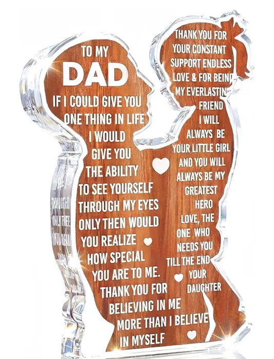 Father's Day Desk Decor Acrylic Plaque Sign from daughter