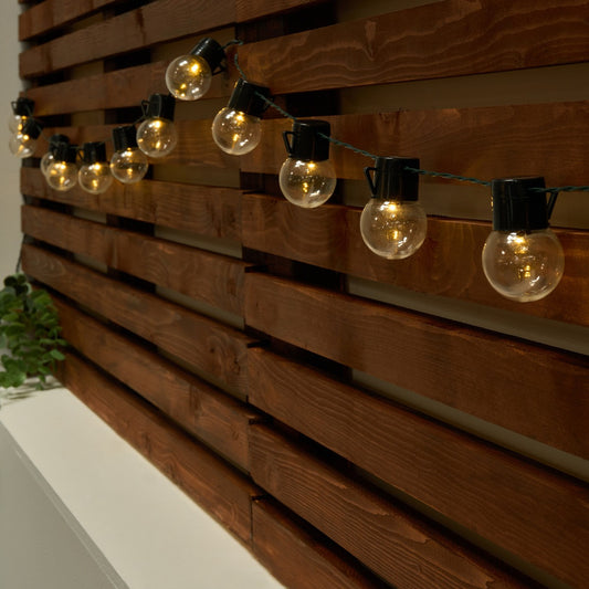 Solar 20 Bulb String Lights - Black