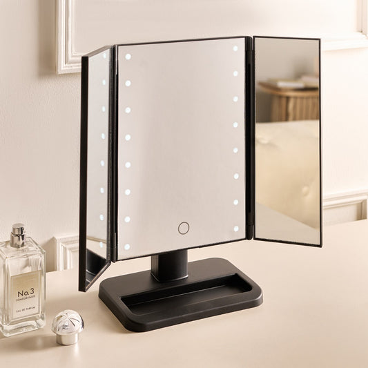LED 3-Way Vanity Mirror - Black