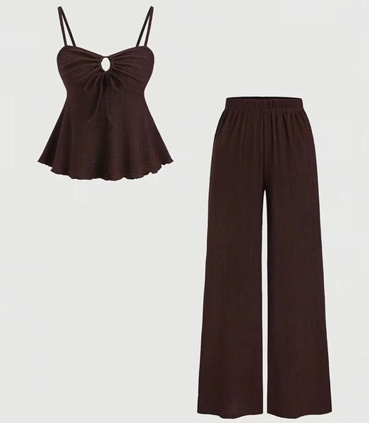Ladies 2pc coffee Brown summer set