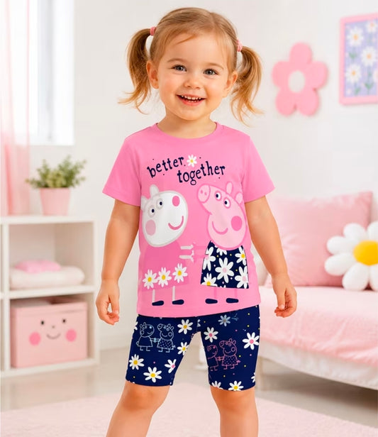 Girls peppa pig 2pc Top & short set