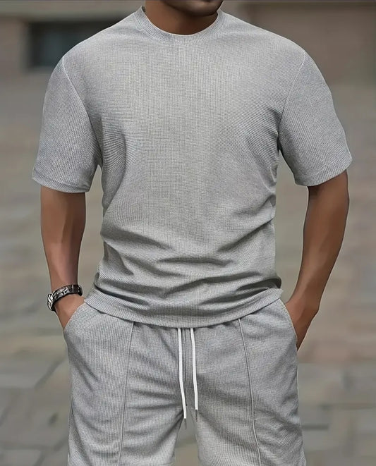 Men'S Stylish Solid Color Two-Piece set