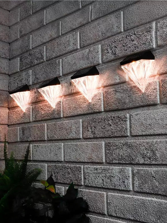 Solar Diamond Fence Lights (Pack of 4)