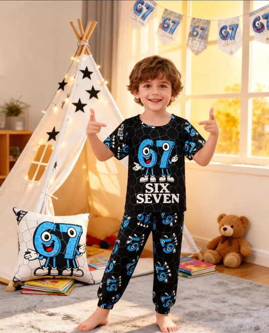 Boys 67 cartoon design pyjama set