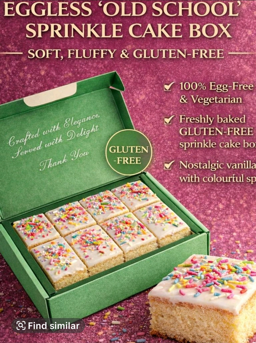 Old school sprinkle cake box (gluten free)