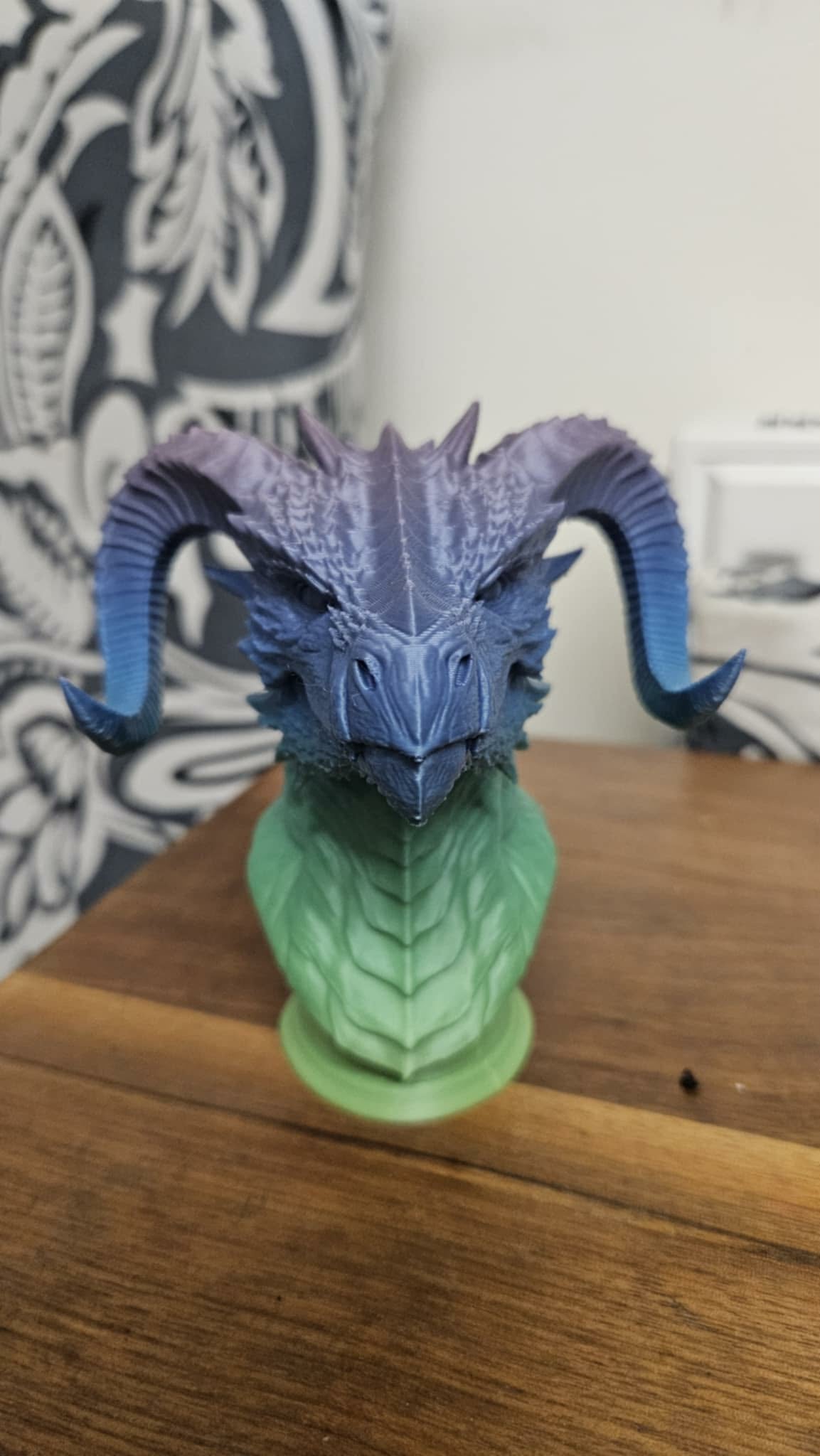 3d printed dragon head sculpture