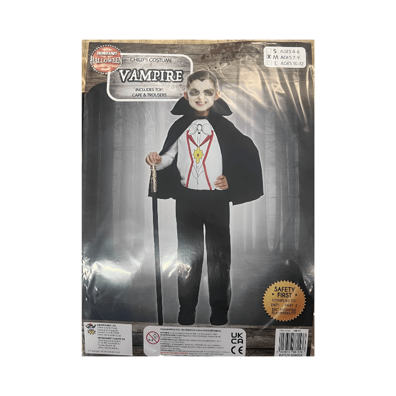Vampire Fancy Dress Costume - Age 4-6yrs