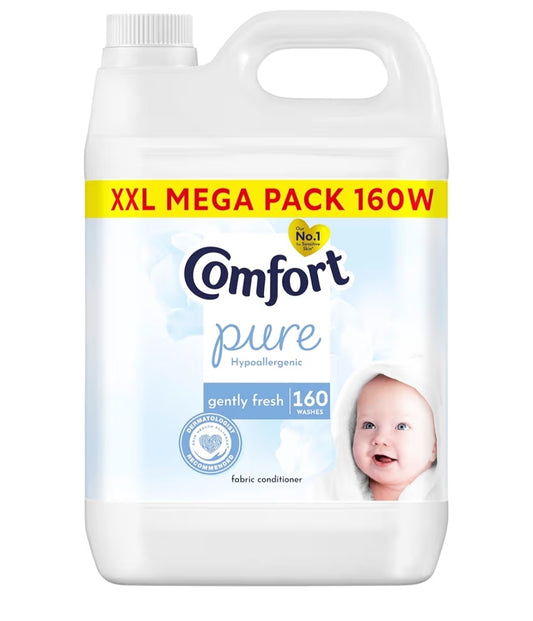 Comfort Pure Sensitive Fabric Conditioner dermatologically tested gentle next to sensitive skin 160 washes (4.8 L)