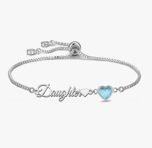 Silver daughter Bracelet for women Adjustable