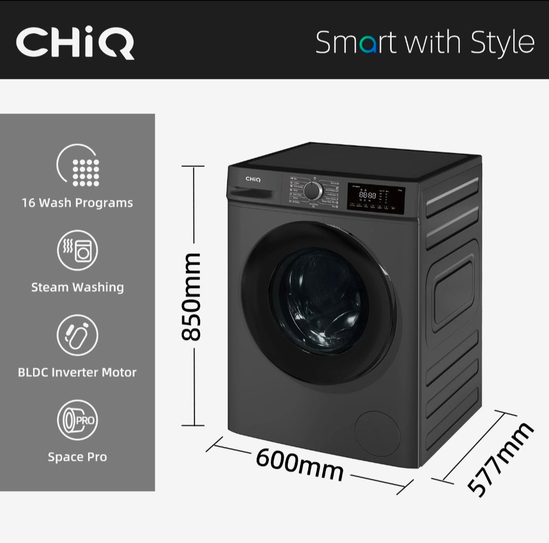 CHiQ 10kg , 1400spin free standing washing machine