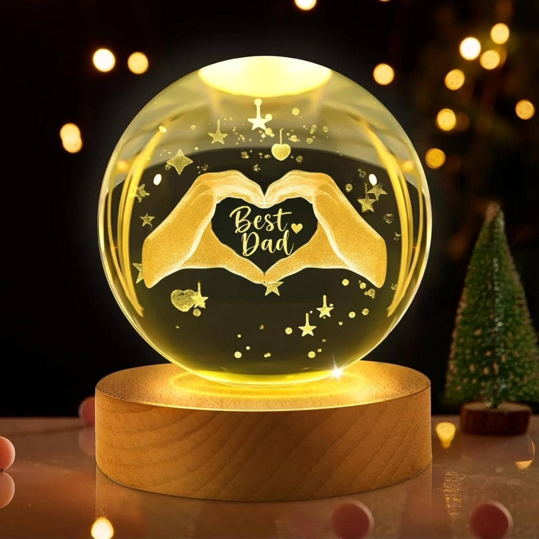 80mm 3D Color Changing Crystal Ball gift for Dad