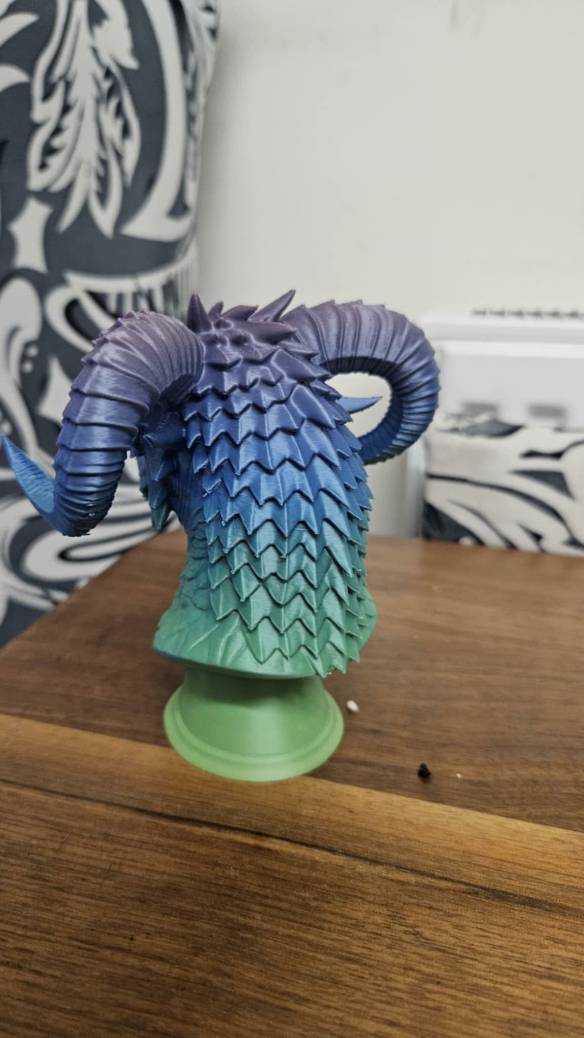 3d printed dragon head sculpture