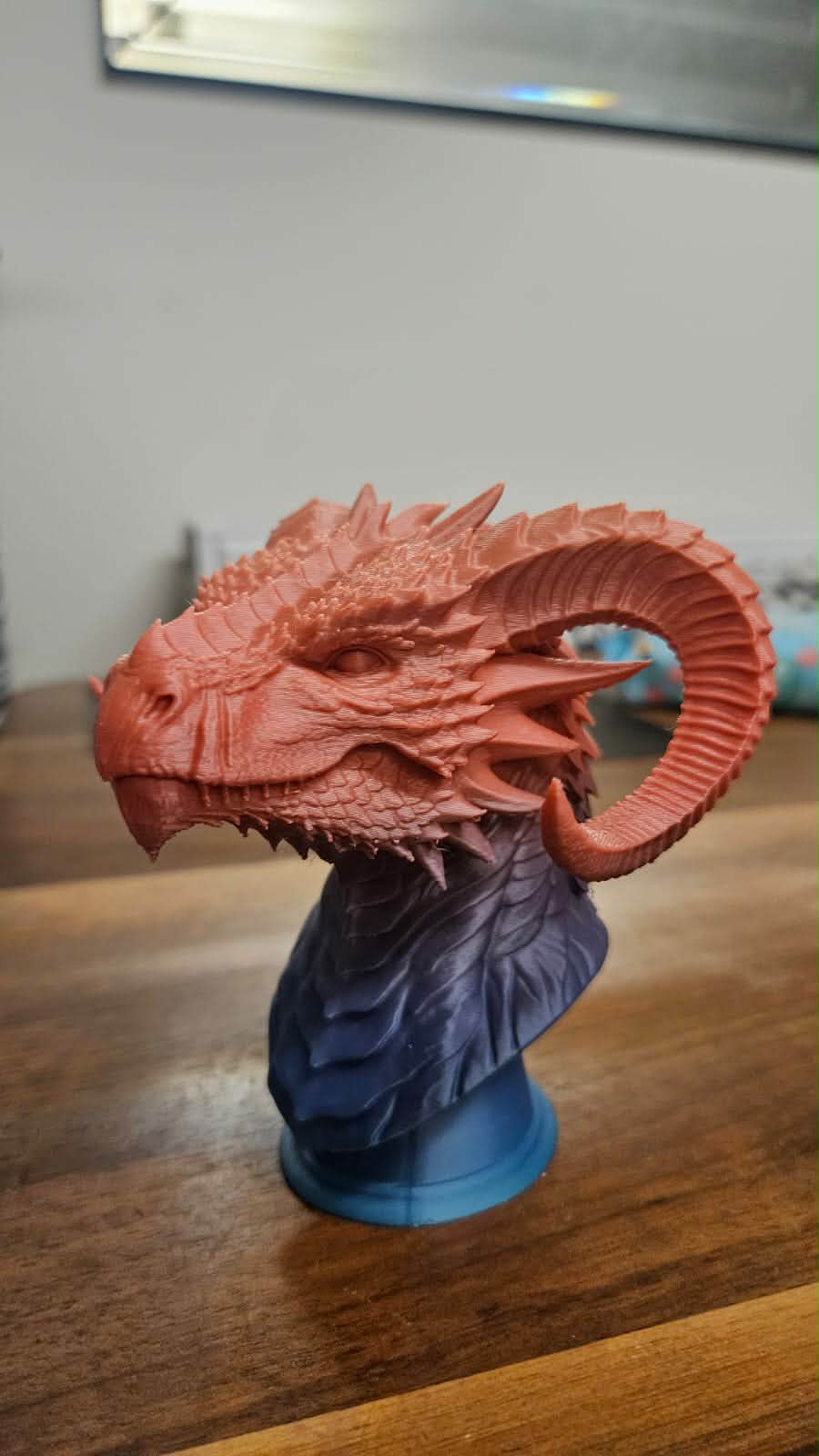 3d printed dragon head sculpture