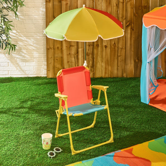 Kids Colour Block Chair with Parasol - Multi