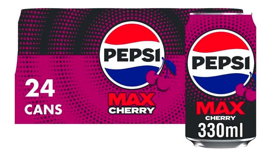 Pepsi Max Cherry No Sugar Cola Cans 24 x 330ml