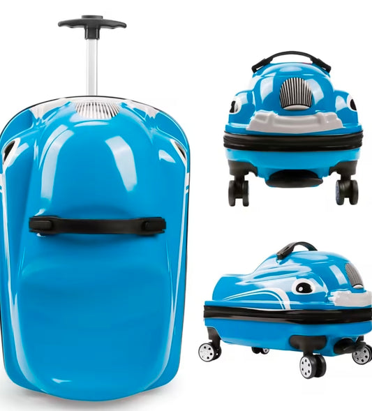 Blue Ride along kids suitcase