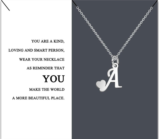 Necklace Women's Charm Jewellery Letters A-Z Stainless Steel Fine Chain Initial Letter