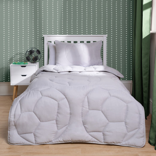 Coverless Football Quilted 7.5 Tog Duvet Set - Grey