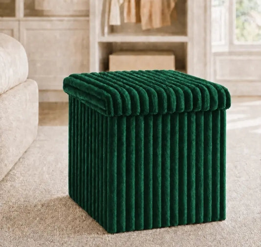 Green Ribbed Home Storage Box