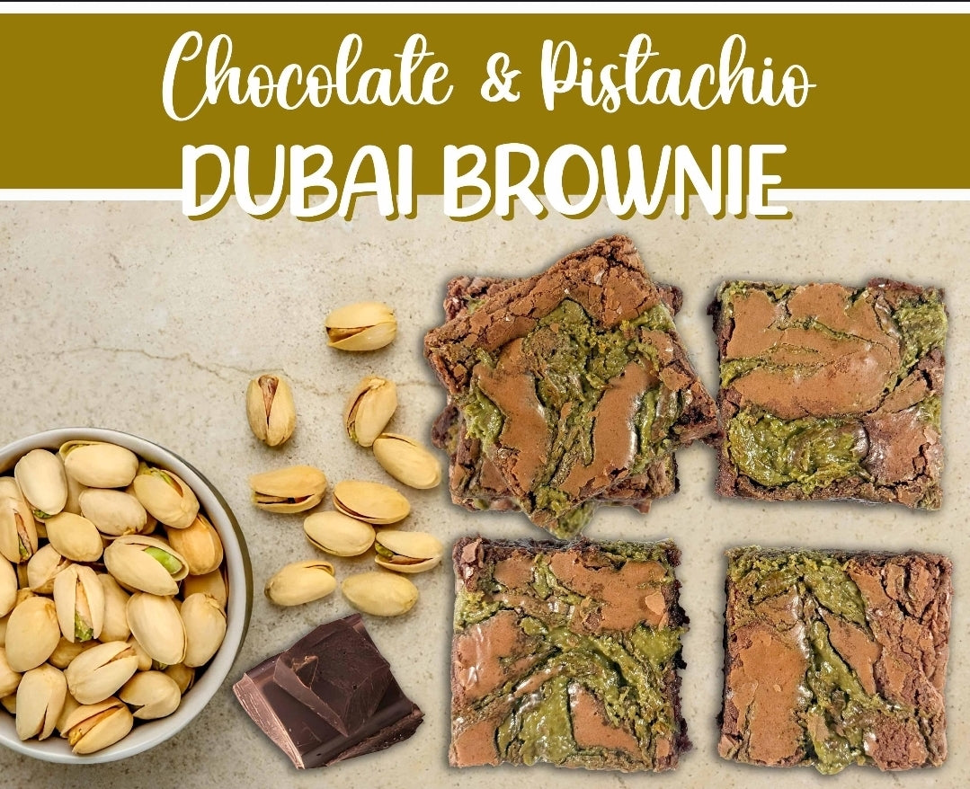 Luxury dubai chocolate brownies