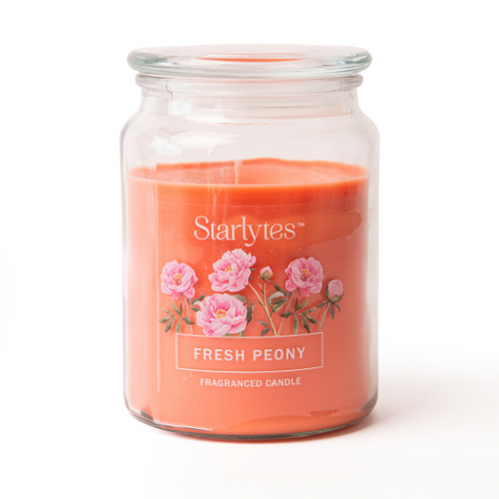 Premium Starlytes fresh Peony Large Jar Candle 18oz