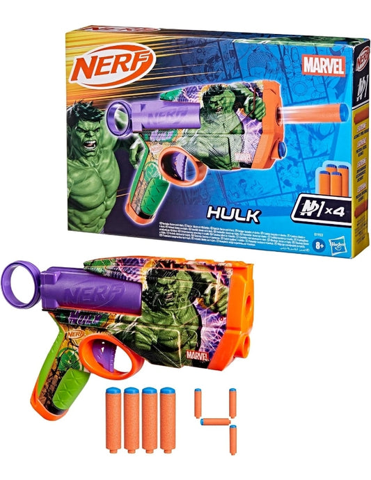 Nerf Marvel Hulk Dart Blaster with 2-Dart Capacity, Pull-Back Priming