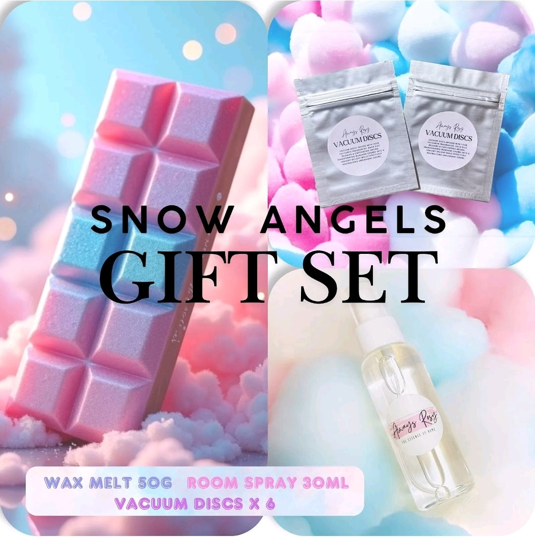 Snow Angels Gift Set - Wax Melt, Room Spray & Vacuum Discs