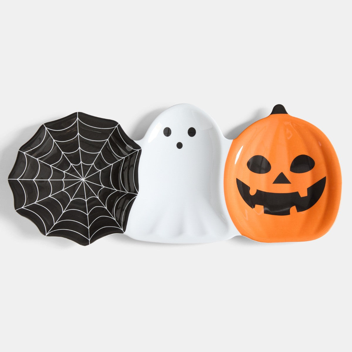 2 Pack Halloween Trio Serving Platters - Black/White