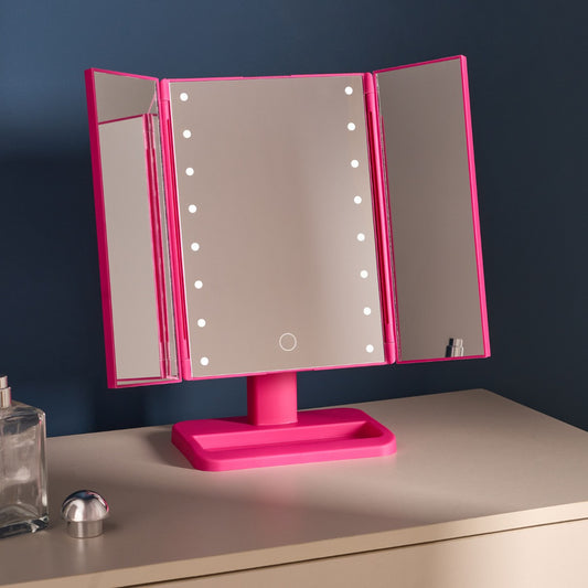 LED 3-Way Vanity Mirror - Hot Pink