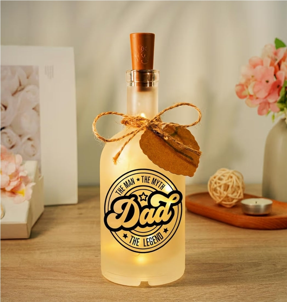 The Man Myth DAD Legend Bottle Night Light with Cork