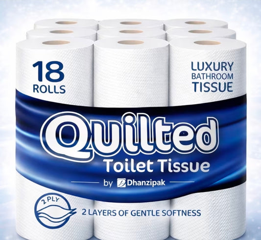 18 Rolls of 2-Ply Soft Quilted Toilet Paper