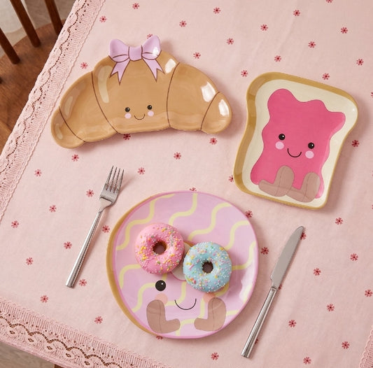 3 Pack Sweetie Pie Shaped Plates - Multi