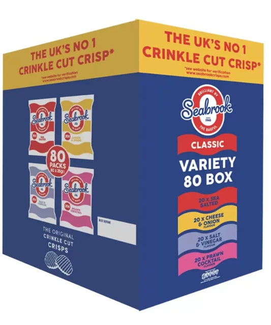 Seabrook Variety Crisps Box – 80 x 25g  Party Snack box