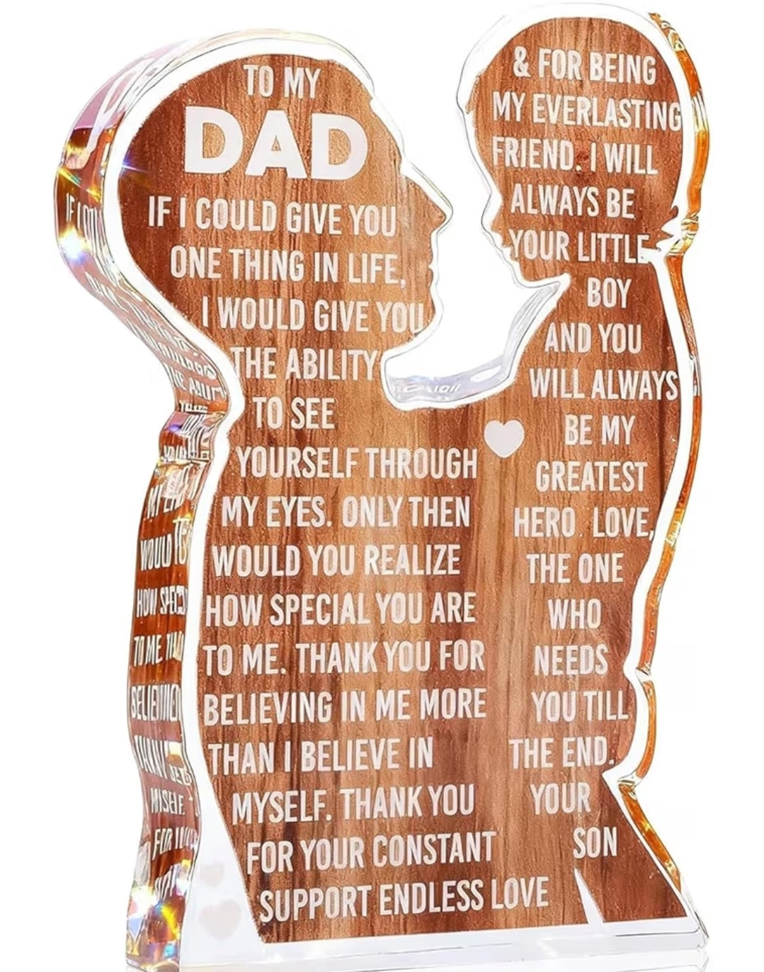 Father's Day Desk Decor Acrylic Plaque Sign from son