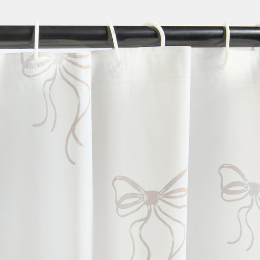 Bow Print Shower Curtain - Natural
