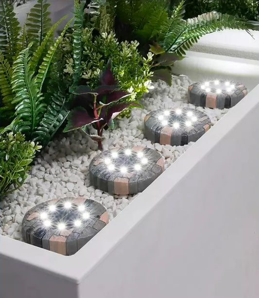 Solar Stone Effect Deck Light (Pack of 4)