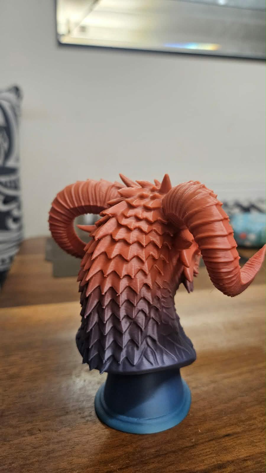3d printed dragon head sculpture