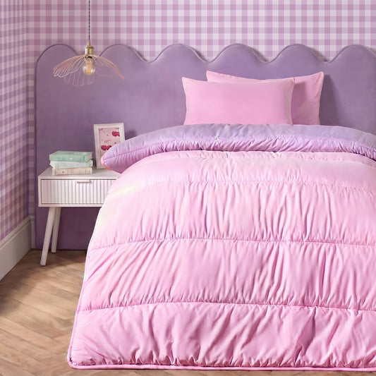 Coverless 10.5 Tog Reversible Duvet & Pillowcase - Pink/Lilac