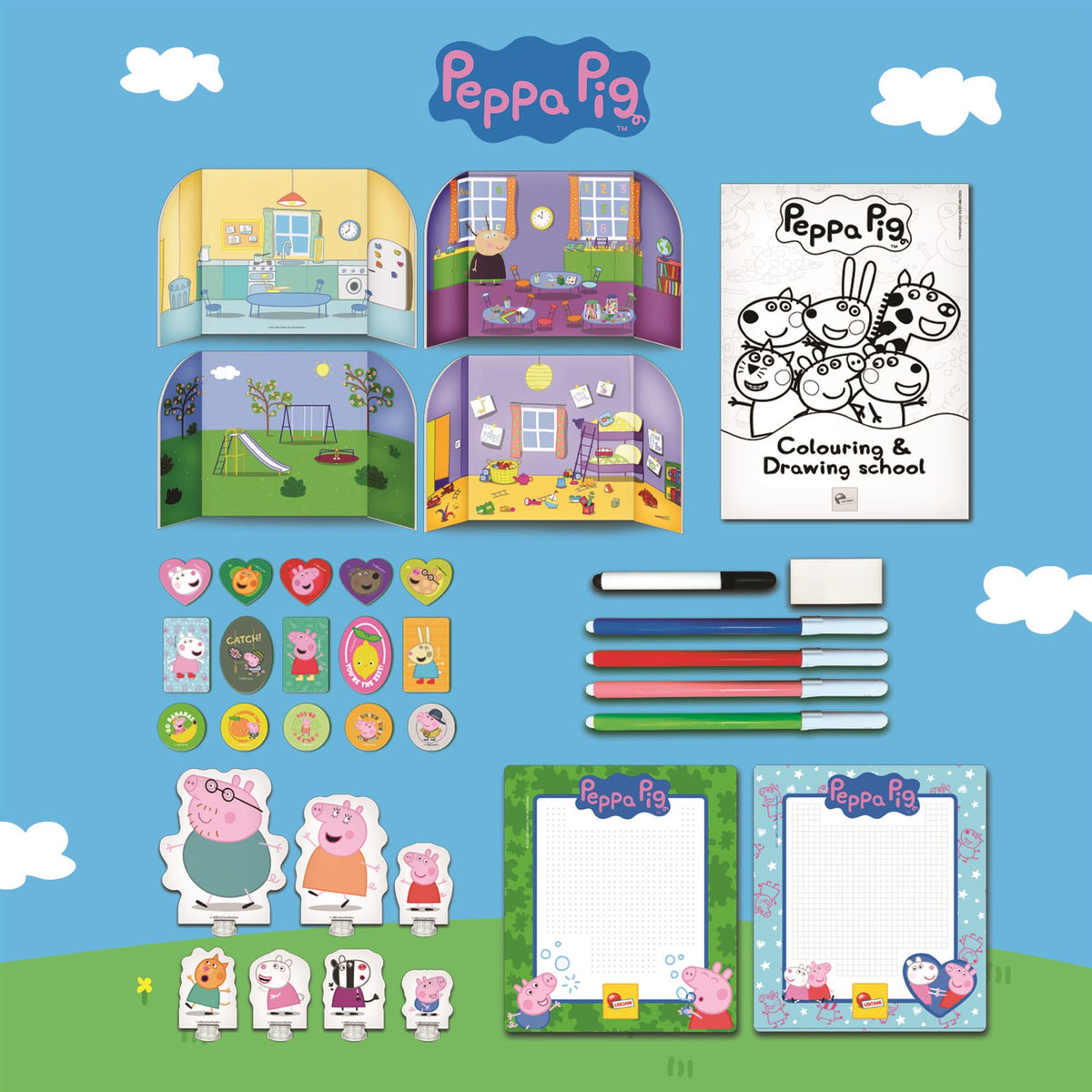 Peppa Pig Zainetto Colouring & Drawing School Backpack