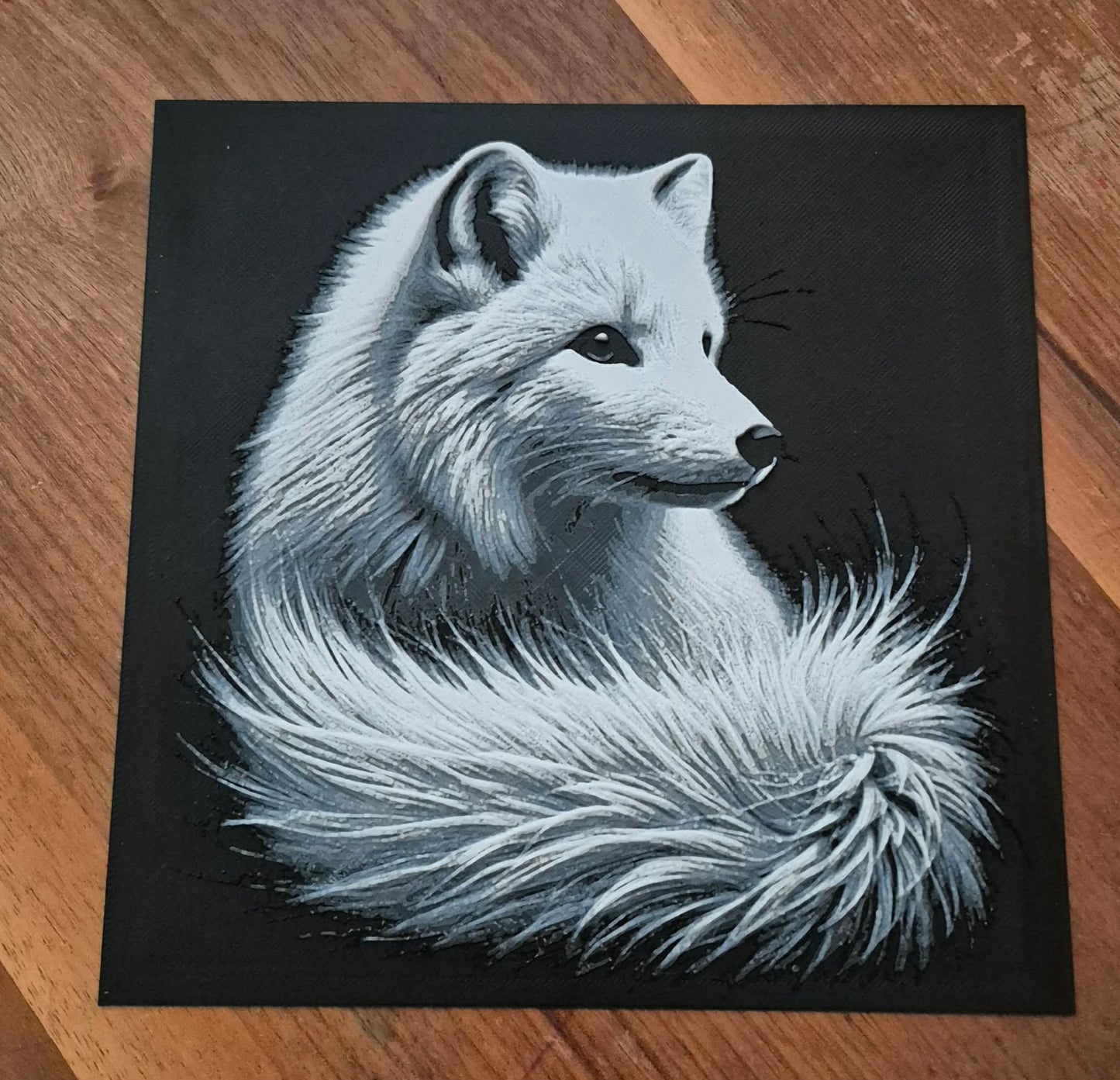Wolf 3D printed Hueforge
