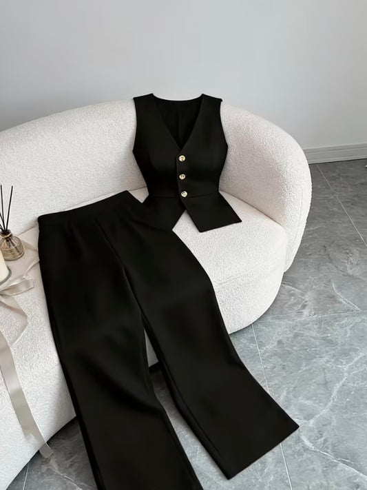 Elegant Sleeveless Top and Pants Set for Women