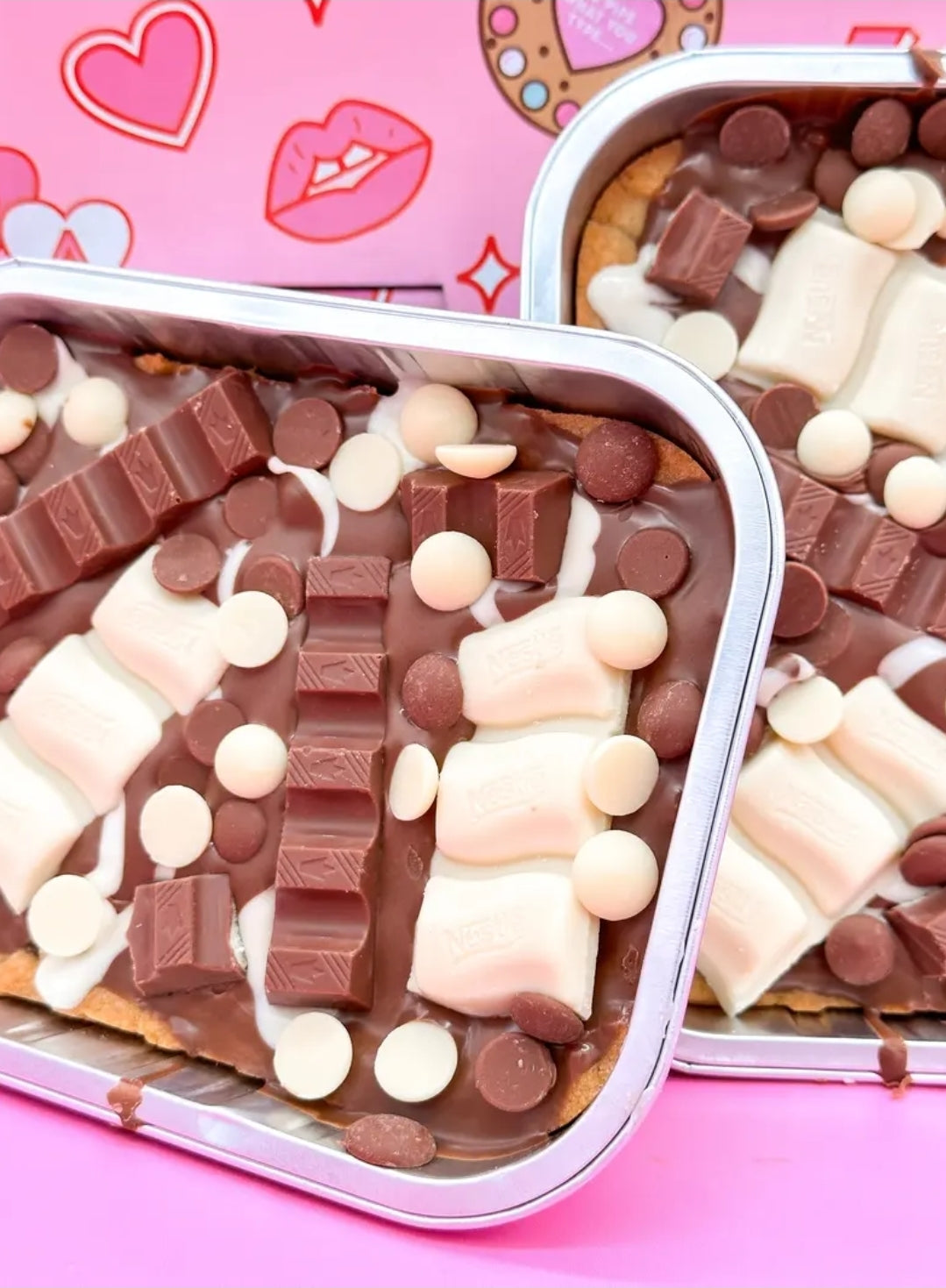Loaded cookie tray - kinder & milkybar loaded