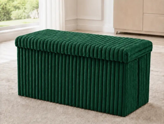 Green Large Ribbed Home Storage Box