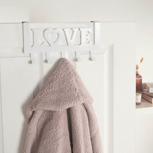 Love Metal Over Door Hook - White