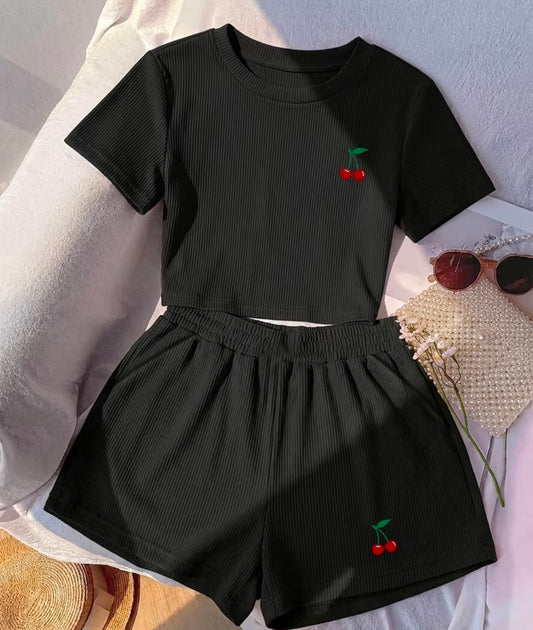 Cherry print ladies Top & short set