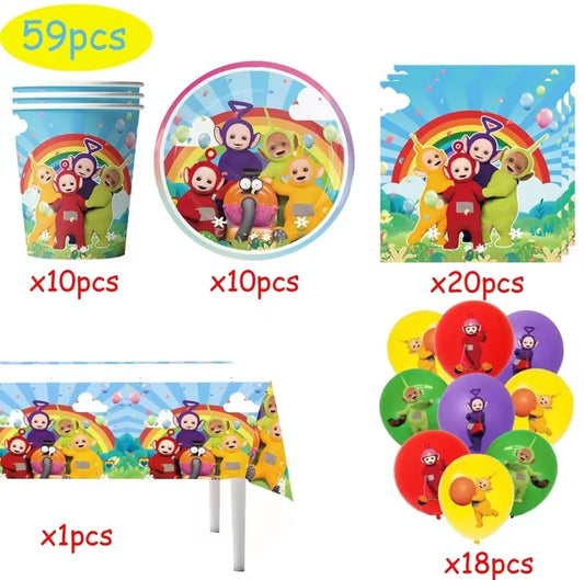 Teletubbies themed birthday decoration set 59pcs