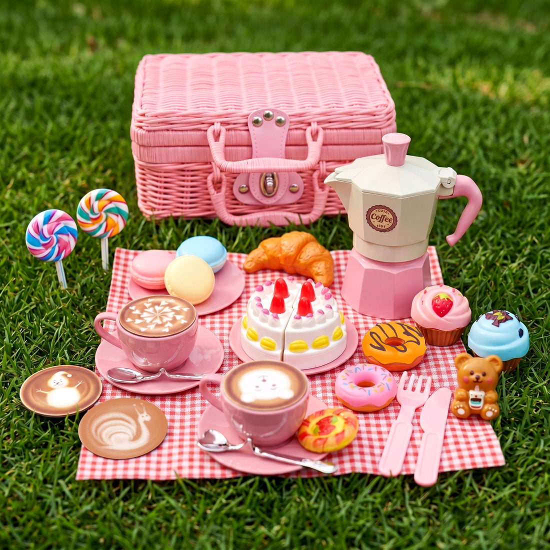 Tea Party Set with Picnic Basket